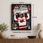 Frameworth - Seth Jarvis Toile encadrée 20 po H x 29 po l Carolina Hurricanes Champions de la Coupe Stanley 2026 - Sous licence officielle LNH/AJLNH-7