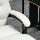Vinsetto - Fauteuil de bureau exécutif avec repose-pieds et massage 6 points et chaleur - blanc crème-Utilisez la fonction massage avec une télécommande filaire 