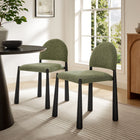 Modway - Hayley Tissu rembourré Fauteuil d’appoint de salle à manger - Feuille Noire-Pieds métalliques effilés