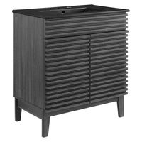 Modway - Render 30" Vanette de salle de bain - Noir charbon-Style moderne du milieu du siècle