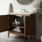 Modway - Ledger 36" Armoire de toilette de salle de bain (lavabo non inclus) - Noyer-Bassin d’évier non inclus