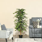HOMCOM - Arbre artificiel ficus 5 pi pour décoration intérieure - vert-Convient pour la maison, le bureau ou l’extérieur, apporte une touche naturelle à tout espace 
