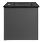 Modway - Maybelle 24" Vanité de salle de bain murale - Gris Noir-Portes doubles à fermeture douce