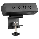 MotionGrey - Barre d’alimentation à pince pour bureau avec parasurtenseur et port USB-C - 3 prises et câble plat de 6 pieds - Noir-Barre d’alimentation à pince : se fixe facilement au bord de votre bureau sans outils ni installation permanente-idéale pour les espaces restreints ou partagés