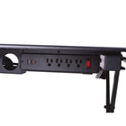 Rocelco - Support de bureau réglable de 40 po avec 4AC + 2 USB et 1 USB-C - Noir-Comprend 4 prises CA approuvées UL, 2 ports de chargement USB et 1 port USB-C.