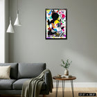 Frameworth - Mickey Mouse impression eclabousse de peinture PhotoGlass - impression encadree - 27,5 po l x 38,5 po H-Le format d'affichage PhotoGlass offre une finition de qualite superieure avec une reproduction des couleurs vivante et des details nets - un cran au-dessus des impressions encadrees traditionnelles