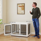 PawHut - Table d’appoint caisse pour animaux avec coussin résistant à l’eau, double porte - blanc-Deux portes facilitent l'entrée et la sortie 