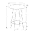 Monarch Specialties - 2310 Bar Maison - 30 po Dia/Marbre Espresso/Metal Cafe-Dimensions du produit: 30 po. L x 30 po. L x 42 po H