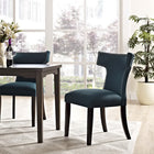Modway - Curve Tissu Chaise à manger - Azure-Sangle et support de ressort en zigzag