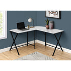 Monarch Specialties - 7195 Bureau - 55 po L/Dessus Blanc De Coin/Metal Noir-Dessus en blanc avec suffisamment d'espace pour étaler vos documents, placer votre ordinateur portable, une lampe et des accessoires de bureau