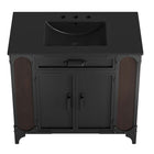 Modway - Steamforge 36" Vanette de salle de bain - Noir noir-Construction en métal, placage de bois et MDF