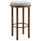 Modway - Fable Tissu Boucle Tabourets de bar - Noyer taupe - Ensemble de 2-Brancard métallique