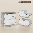 HOMCOM - Armoire à dossiers à 4 tiroirs avec glissières silencieuses - blanc-Surface épaisse de 0,98 po (25 mm) pouvant accueillir facilement une imprimante, un scanner ou des objets de décoration 