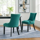 Modway - Marquis Performance Velvet Chaises de salle à manger Ensemble de 2 - Sarcelle-Rembourrage en mousse dense pour le confort