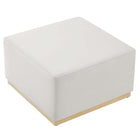 Modway - Tilden Grand velours de performance carré de 28 pouces Rembourré Ottoman - Albâtre naturel-Arrivée entièrement assemblée