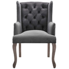 Modway - Realm Restauration vintage française Performance Velvet Fauteuil - Gris-Pattes en caoutchouc vieillies