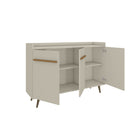 Manhattan Comfort - Buffet Bradley 53,54 po style Mid-Century Modern - Blanc Cassé-Caractéristiques style unique à tremper plateau supérieur ajoutant sophistication et beauté