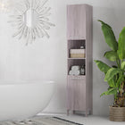 Kleankin - Armoire de rangement de salle de bain haute autoportante avec effet bois - effet bois-Surface en mélamine pour un entretien facile   