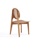 Manhattan Comfort - Lot de 2 chaises de salle à manger Versailles 18,5 po dossier rond style industriel chic - Nature-Dossier rond unique en rotin