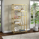 Hudson&Canal - Bibliothèque Johann 68"H - Laiton-Une finition artisanale est appliquée sur le cadre en acier