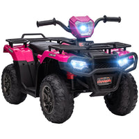 Aosom - VTT pour enfants 12 V à batterie avec musique, lumières LED et pneus à crampons - Rose-Comprend trois phares à DEL et de la musique pour offrir une expérience de conduite réaliste 