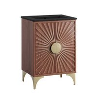 Modway - Daylight 24" Vanette de salle de bain - Noyer noir-Armoire de toilette moderne pour salle de bain