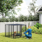 PawHut - Enclos pour chien extérieur avec gamelles réglables et rotatives - 4,6 pi x 4,6 pi x 3,7 pi-Montage facile : deux personnes terminent l'installation en 30 minutes 