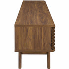 Modway - Render Centre de divertissement 70 po Meuble TV, Noyer et noyer-Deux tablettes de rangement ajustables