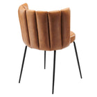 Modway - Virtue Cuir végane Chaise à manger Ensemble de 2 - Black Tan-Capacité de poids de la chaise : 331 lb.