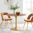 Modway - Pursuit 40 po Table à manger, Or du noyer-Socle métallique résistant aux éclats