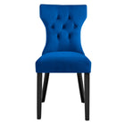 Modway - Silhouette Performance Velvet Chaises de salle à manger Ensemble de 2 - Marine-8