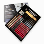 Mont Marte - Ensemble de 30 croquis et dessins Signature-Une gomme malléable, une gomme, un taille-crayon, un bloc de papier de verre, un estompe et un tortillon permettent d’estomper, de rehausser les reflets et d’affiner les détails