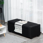 HOMCOM - Banc ottoman de rangement moderne rembourré à dessus relevable - gris foncé-Convient à l'entrée, sous la fenêtre, dans la chambre ou le salon 