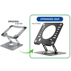 Uncaged Ergonomics - RISE Support pivotant pour ordinateur portable Support de bureau réglable - Argent-Ajustez la hauteur et l'angle très facilement