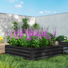 Outsunny - Jardin surélevé 4 pi x 4 pi x 1 pi pour légumes - gris-Le fond ouvert est idéal pour les plantes à longues racines 