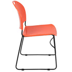 Flash Furniture - Chaise ultra-compacte empilable orange de la série HERCULES avec une et cadre enduit de poudre noire-Capacité de poids de 880 lb