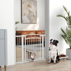 PawHut - Porte pour Chien à Traverser avec Petite Porte - 30"-41" L x 30" H-Installation facile avec options de fixation par pression et par matériel