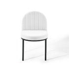 Modway - Isla Chenal Touffé Tissu rembourré Fauteuil d’appoint de salle à manger - Noir Blanc-8