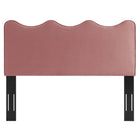 Modway - Athena Performance Velvet Tête de lit complète/Queen, Rose poussiéreuse-Tissu résistant aux taches durable
