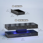 HOMCOM - Table basse effet marbre avec éclairage LED - effet noir-Deux tiroirs à coulissement fluide aident à réduire l’encombrement du salon