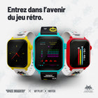 My Play Watch - Montre intelligente rétro gaming Space Invaders, Rouge/Noir (Anglais)-Intégration fitness : Suis tes activités quotidiennes de mise en forme avec des données présentées dans le style unique de Space Invaders , rendant le suivi de ta santé à la fois amusant et motivant