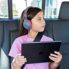 Jlab - Casque d’écoute filaire JBuddies Studio 2 - Gris/Rose-Charnières réglables et sans pincement.
