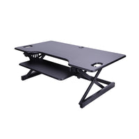 Rocelco – Support de bureau haut de gamme DADR-46 à hauteur réglable, 46 po, avec portée verticale allongée, noir -Support de bureau à hauteur réglable avec portée verticale allongée