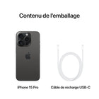 Apple - iPhone 15 Pro 6,1 po ecran Liquid Retina - 1 To - Titane noir - Bell et Virgin Plus-Garantie limitée d'un an du fabricant
