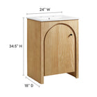 Modway - Appia 24" Vanette de salle de bain - Oak White-Découpe de plomberie