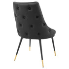 Modway - Adorn Performance Velvet Fauteuil d’appoint de salle à manger Ensemble de 2 - Noir-Rembourrage en mousse dense