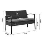 Manhattan Comfort - Ensemble de conversation moderne Noli pour patio, 4 personnes, avec table basse - Noir et gris - Ensemble de 4-Dimensions de la table basse : 75 cm de longueur, 41 cm de profondeur, 38 cm de hauteur