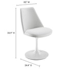Modway - Lippa Salle à manger pivotante Cuir végane Fauteuil d’appoint - Blanc blanc-Design sans bras avec base sur piédestal