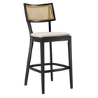 Modway - Caledonia Tabourets de bar - Noir beige - Ensemble de 2-Goupilles de pied pour la protection du plancher