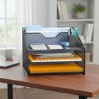 ShoppingAll - Organisateur de bureau avec plateau à papier à 3 niveaux et 2 sections verticales-Compatibilité format lettre/A4 conçu pour accueillir les formats de documents courants sans les plier ni les abîmer